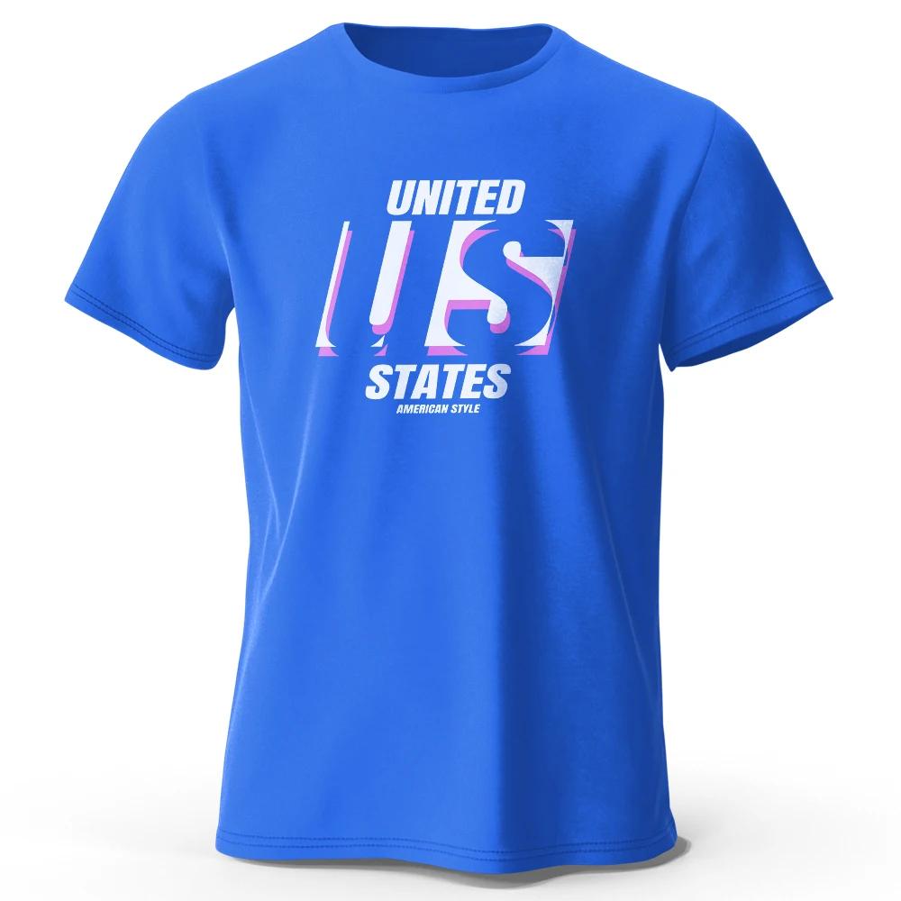 The US Logo Printed Unisexs Tshirt Fashion Cotton Tops Tees for Unisex Unisex Summer Casual Wear