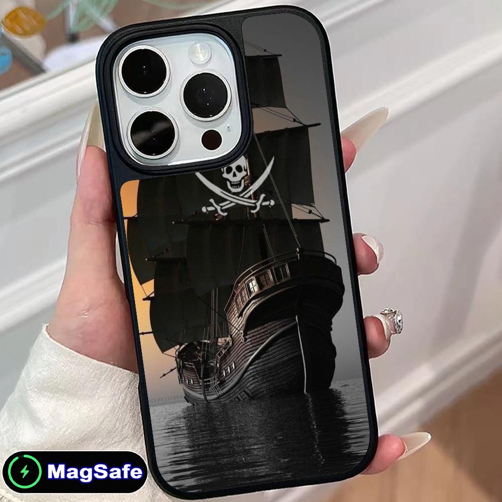 Pirate Corsair Mobile Phone Case for iPhone 17 16 15 14 13 12 11 Air Pro Max Plus Magsafe Matte Surface Colorful Cover Luxury