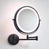 8" Wall-Mounted Folding LED Vanity Mirror - Double-Sided, Lighted, Magnifying for Bathroom Makeup