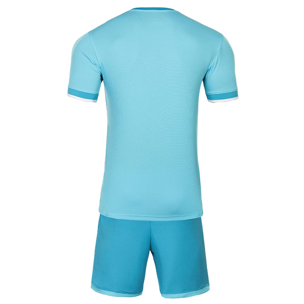Kelme Men's Soccer Uniform Set, T-Shirt and Pants (Light Blue, Size M)