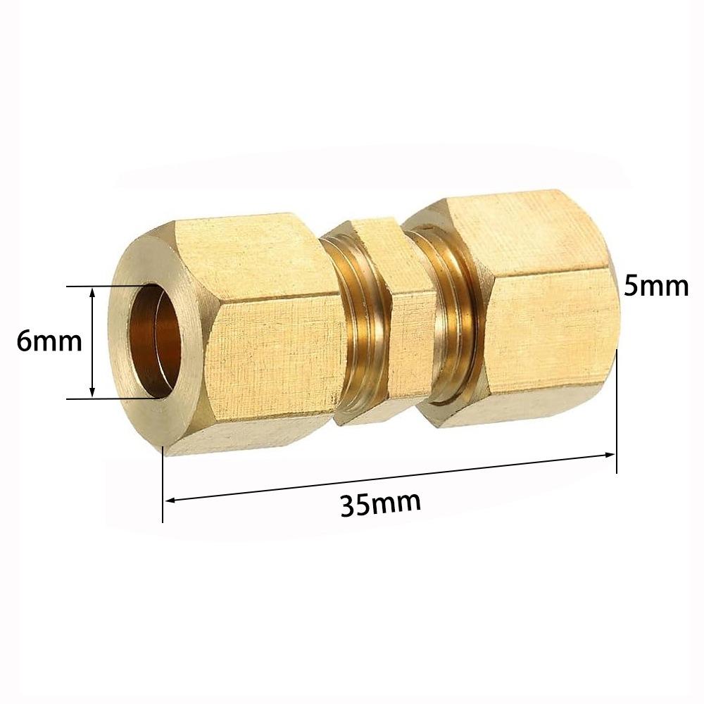 Brass Brass Compression Fitting 1/8" 3/16" 1/4" 5/16" 3/8" 1/2" Straight Coupling  Gas System