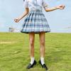 Gentle JK Plaid Pleated Skirt - High Waist Japanese School Uniform for Women