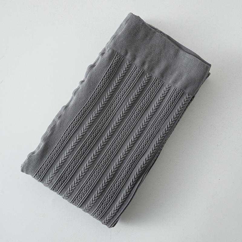 Grey See-through Cable Knit Leggings for Women - Spring & Autumn Thin Style Pantyhose That Stay Up