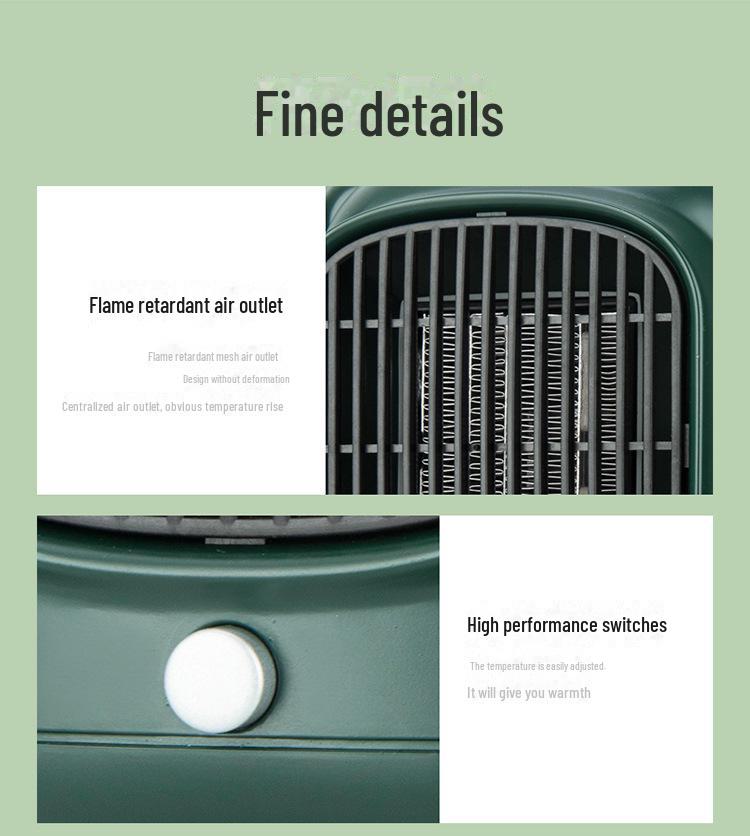 New Style Cartoon Mini Desktop Electric Heater - Complies with EU, US, and Japanese Standards.