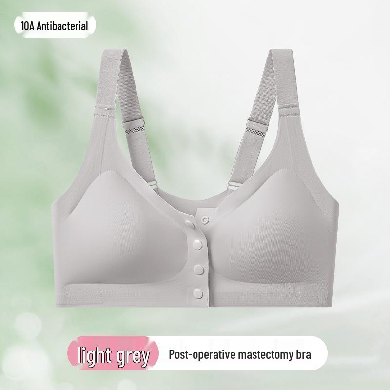 Cross-border Antibacterial Mastectomy Prosthesis Bra with Fake Breast Pads, Seamless Front Closure, for Post-Op and Reduction Support.