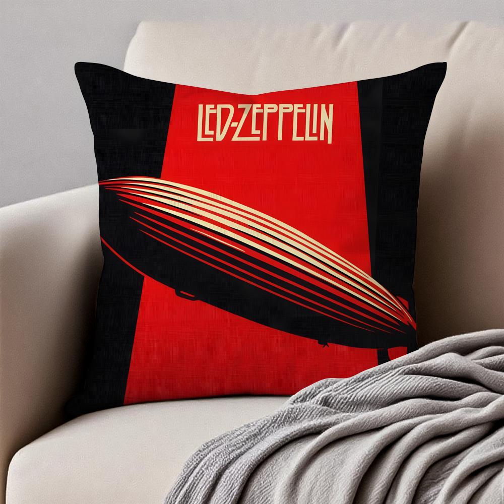 Rock British Rock Band Led Zeppelin Cushion Cover Pillowcase Antidustmite Invisible Zipper Short Plush Sofa Cushion