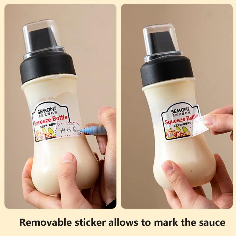 350ML Sauce Squeeze Bottle Five Hole Plastic Ketchup Bottle Sauce Honey Dispenser Container Kitchen Condiment Olive Oil Bottles