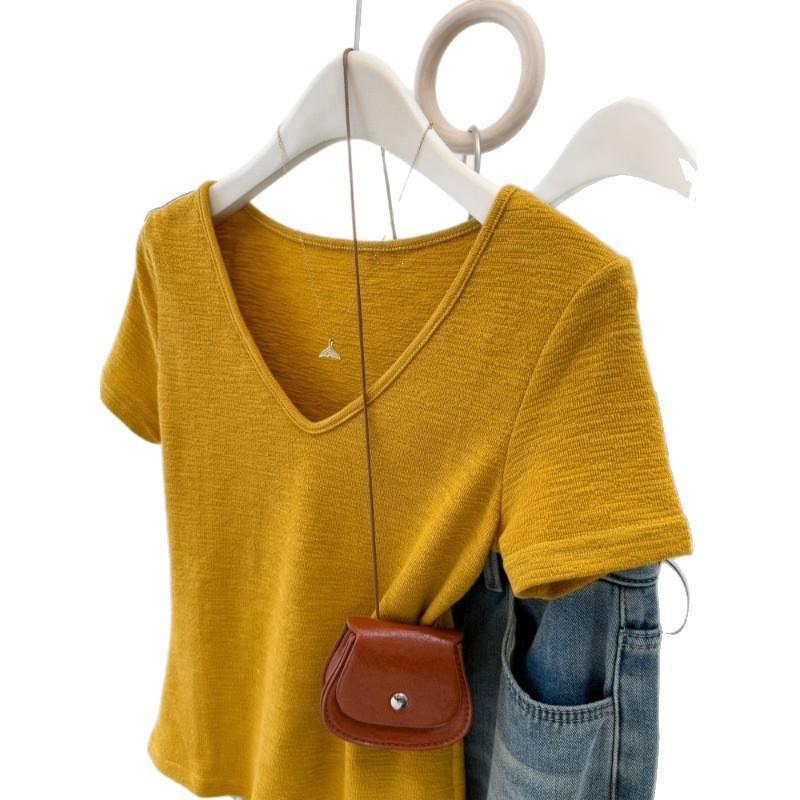 V-neck Fitted T-shirt for Petite Ladies, A Unique and Special Top for Short People