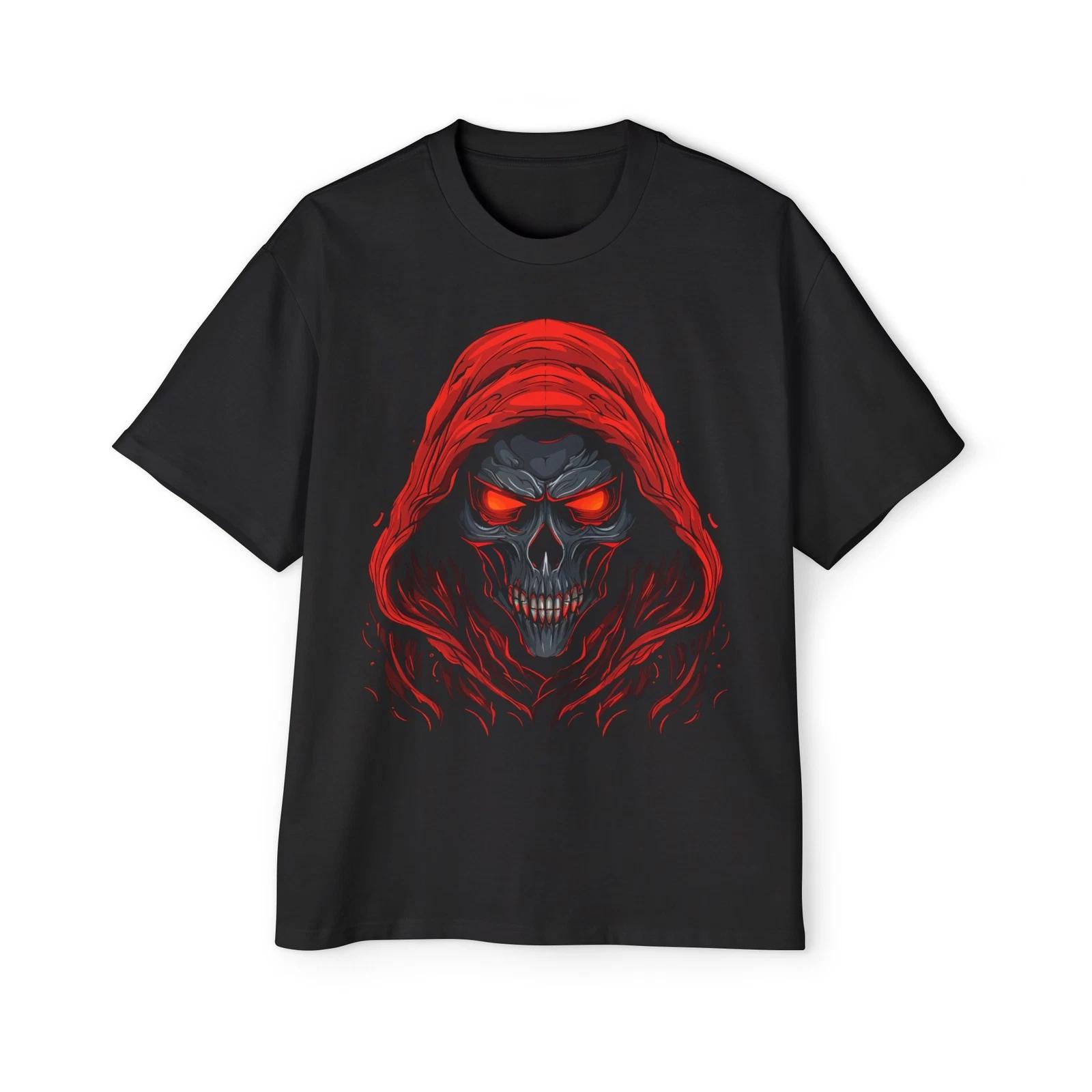 Skull Red Eyes :: High quality Men s Heavy Oversized Tee S