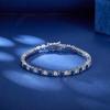 Zirkonia 4mm Für Frauen Tennis Hochzeit Armbänder Blau Weiß Runde Form Armband