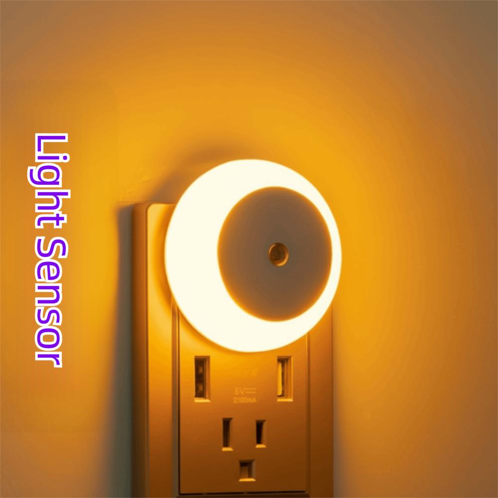 EU UK Plug Sensor Control Lamp Energy Saving Motion Sensor Light Plug In Night Lamp  Bedroom