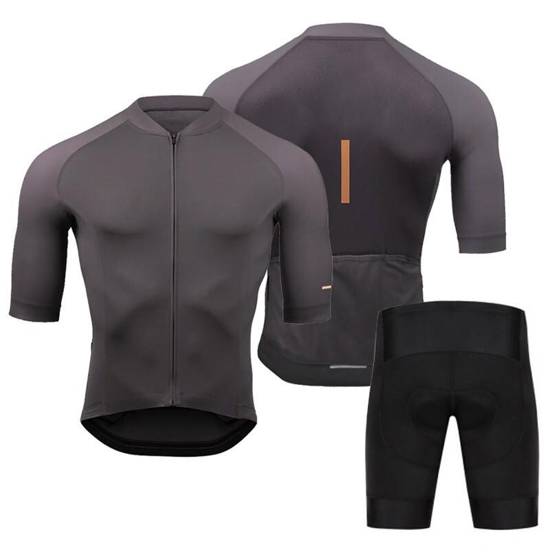 Mens Cycling Jersey Bib Shorts Set Breathable Quick-Dry Mountain Bike Apparel Outdoor Sports