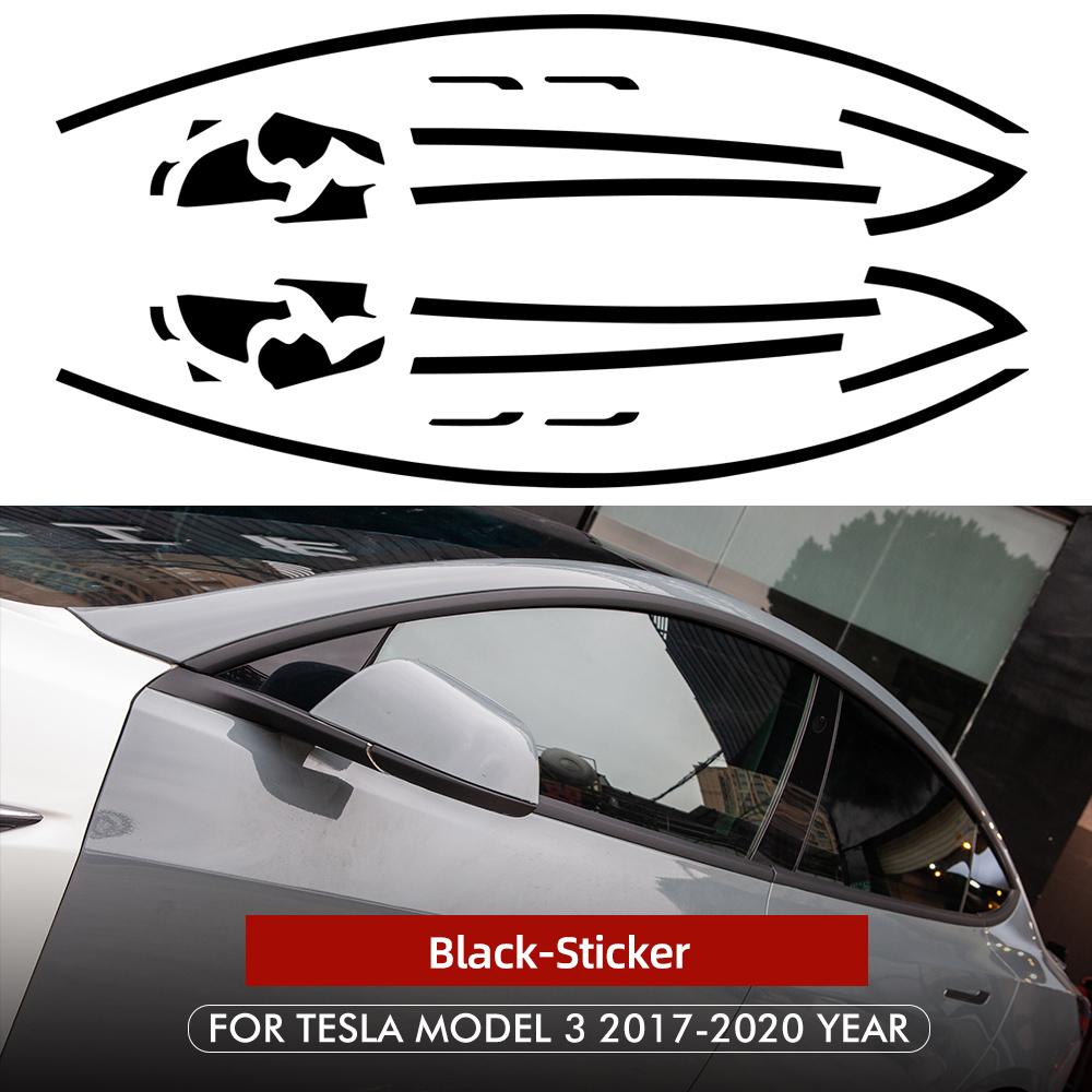 

Наклейка на оконную раму автомобиля для Tesla Model 3, аксессуары для внешнего украшения, дверная ручка из ПВХ, черная защитная накладка, полоски чёрный
