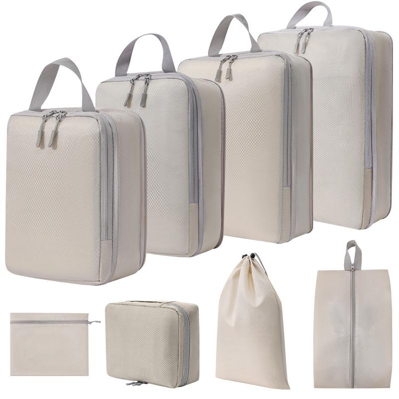 8PCS Travel Luggage Case Bags Polyester Compression Packing Cubes Organizer Pouches for Makeup,Toiletries,Clothes