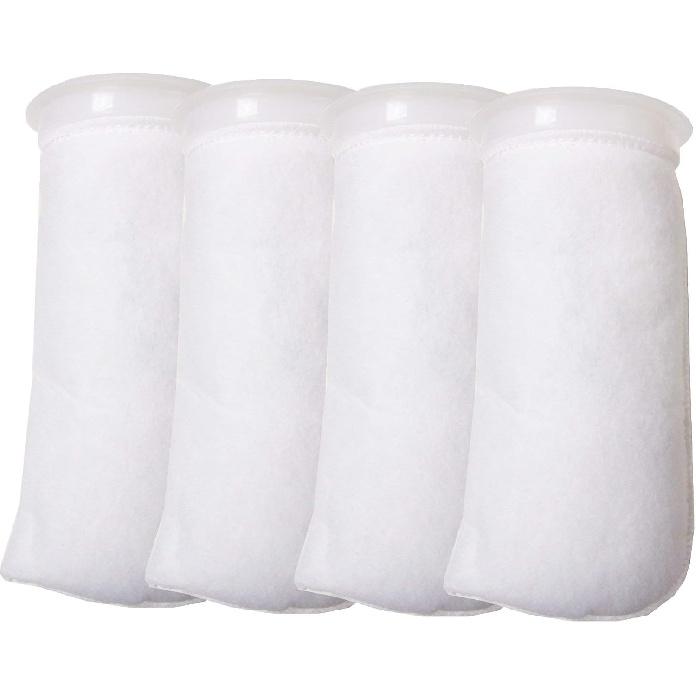 4 Pack - 4 Inch Ring Filter Socks 200 Micron - Aquarium Felt Filter Bags -4 Inch Ring By 9.5 Inch Long [Short Version] - Fits Eshopps and Aqueon
