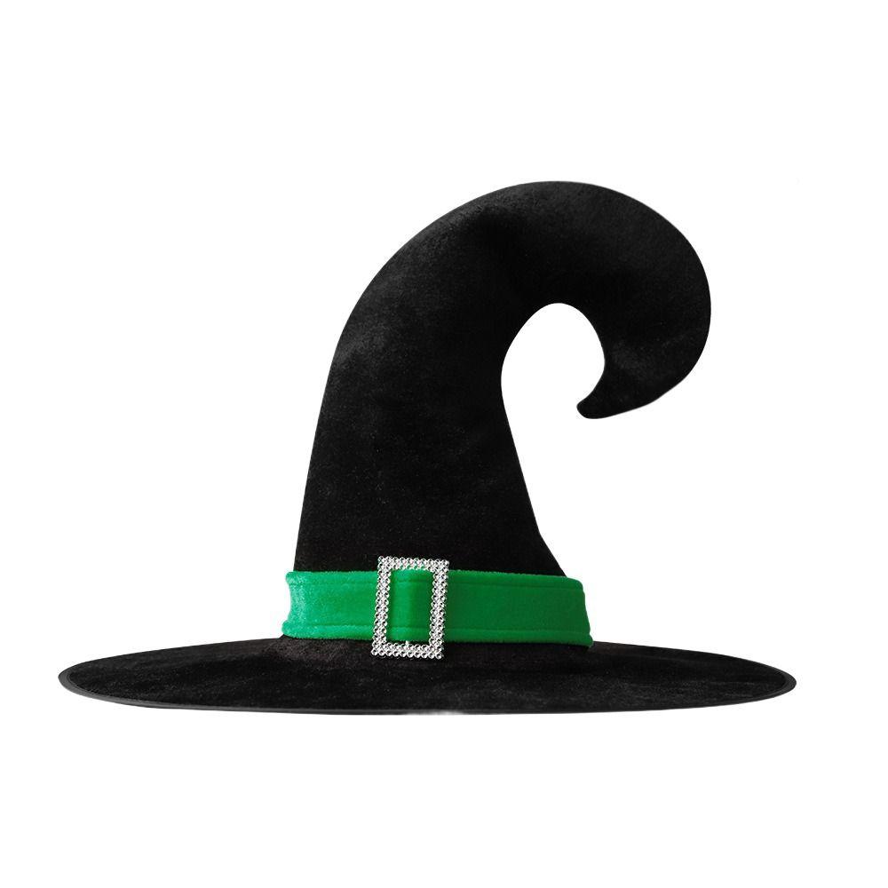 Velvet Halloween Hat Bending Angle Devil Cap Creative Halloween Witch Wizard Hat  Adults