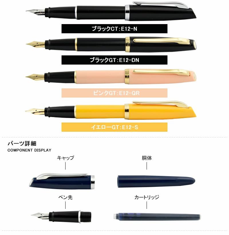 AURORA Fountain Pen Style Black GT Fine Nib F E12-DNF