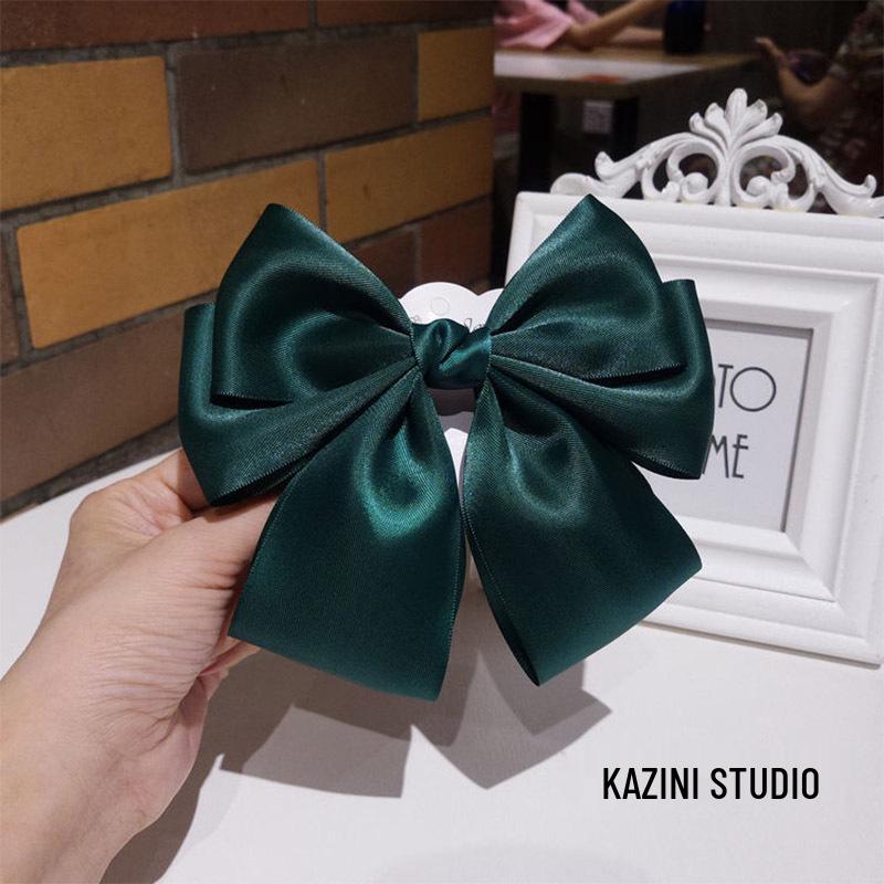 Large Bow Hair Clip for Ponytails - Double Clip for Women & Kids
