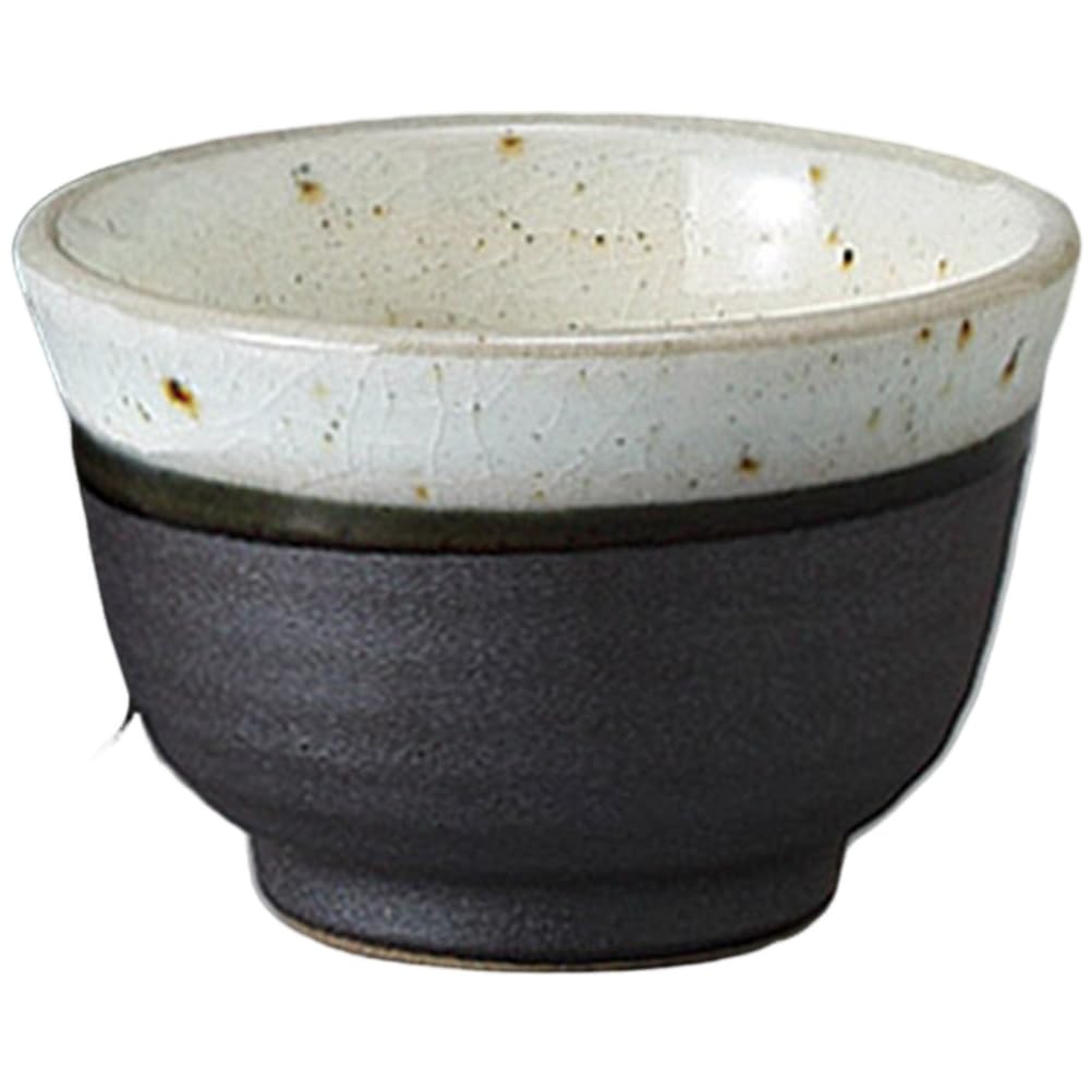 Sake Tokkuri and Ochoko Bottle and Cup X Iron Glaze Large Tokkuri and Sake Cup Mino Ware Ale-net Set, (Sake Set), 7.2cm H16.5cm, Approx. 340cc,