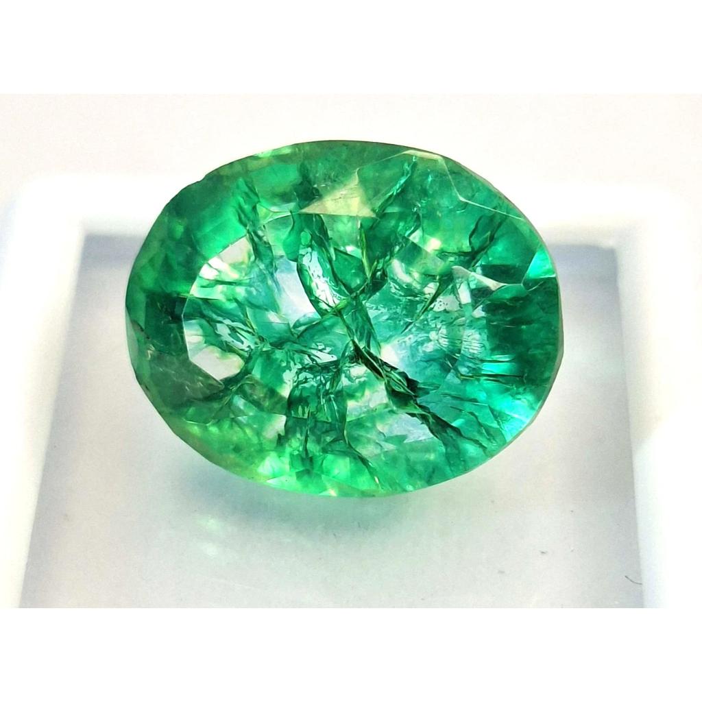 Natural Colombian Green Emerald 12-14 Ct Oval Cut Certified Stunning Gemstone