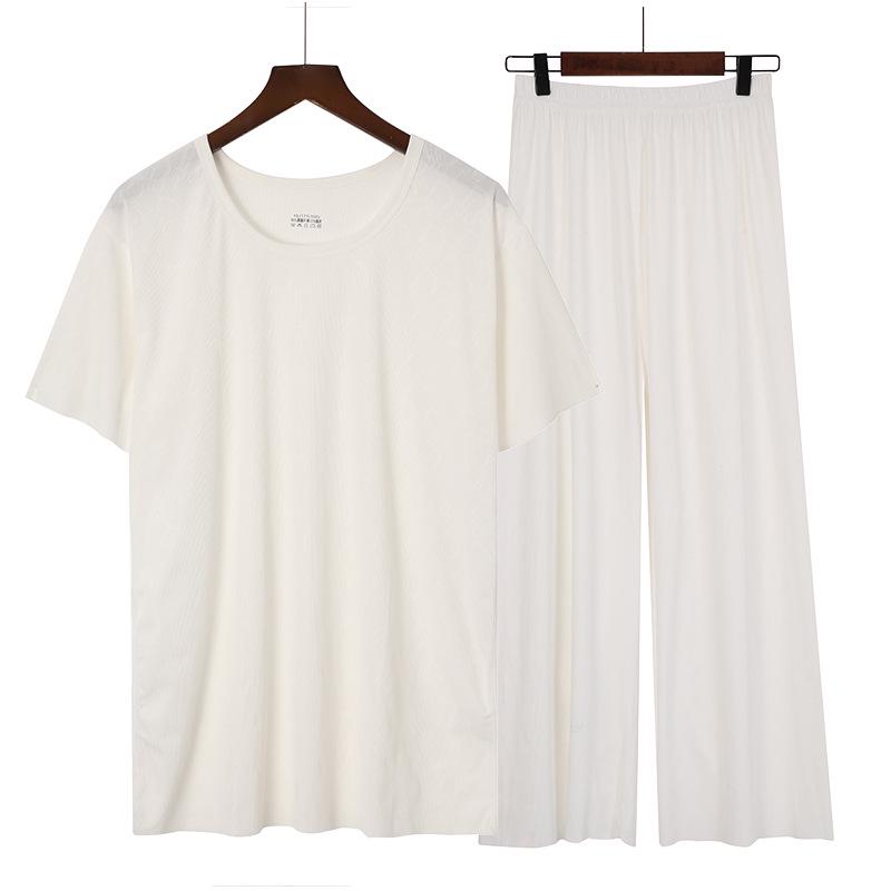 Silky Ice Skin Short Sleeve Pajama Set for Couples