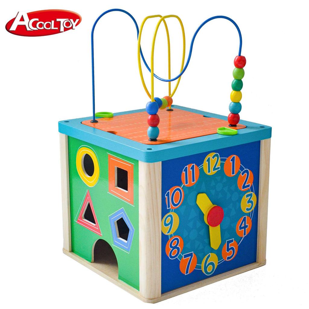Multifunctional Wooden Early Education Maze and Bead Box for Children Ages 1-3