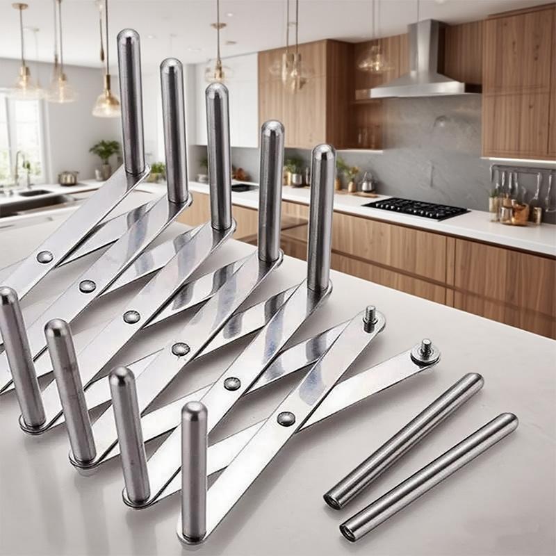 Adjustable Kitchen Rack Stainless Steel Dish Drainer Expandable Utensil Holder Pot Lid Organizer Space Saving Countertop Storage Shelf Drying Rack