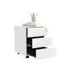 Songmics Steel Rolling Bin, Mobile Filing Cabinet, Lockable with 3 Drawers, File Storage, Office Supplies, Pre-Assembled Office, Home Office