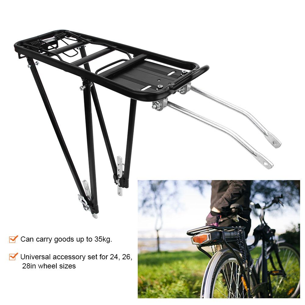 Aluminum Alloy Adjustable Bike Rear Rack Bicycle Touring Carrier for Disc V Brake Mount