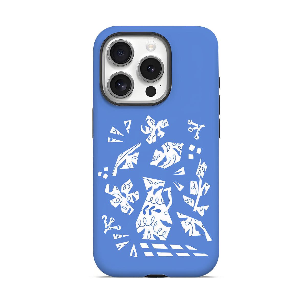 

Двошаровий захисний синій чохол з графіті для Apple iPhone 16 Pro Max/17 iPhone 16 Plus