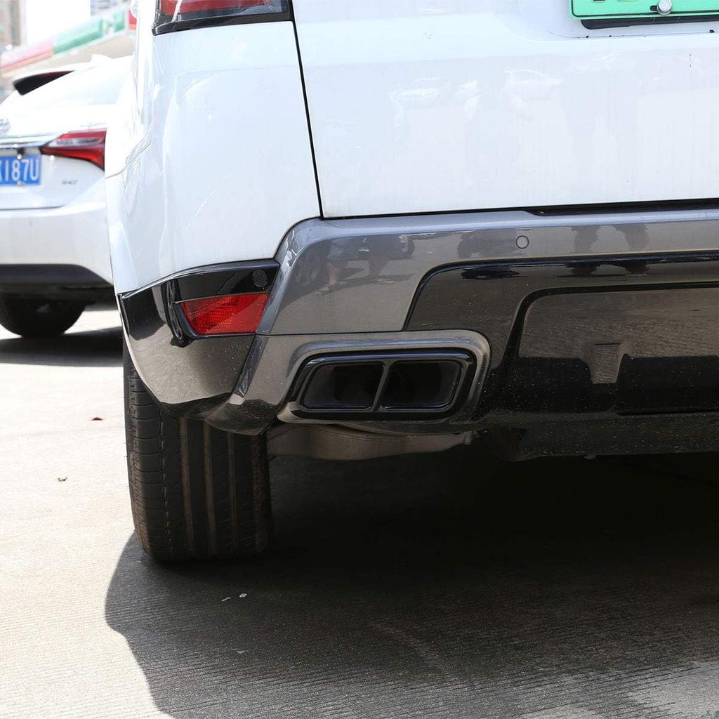 2 Stück Glänzendes Schwarz Chrom Edelstahl Auto Auspuffendrohr Abdeckung Zierleiste Für Range Rover Sport 2018 2019 2020 Baujahr Zubehör