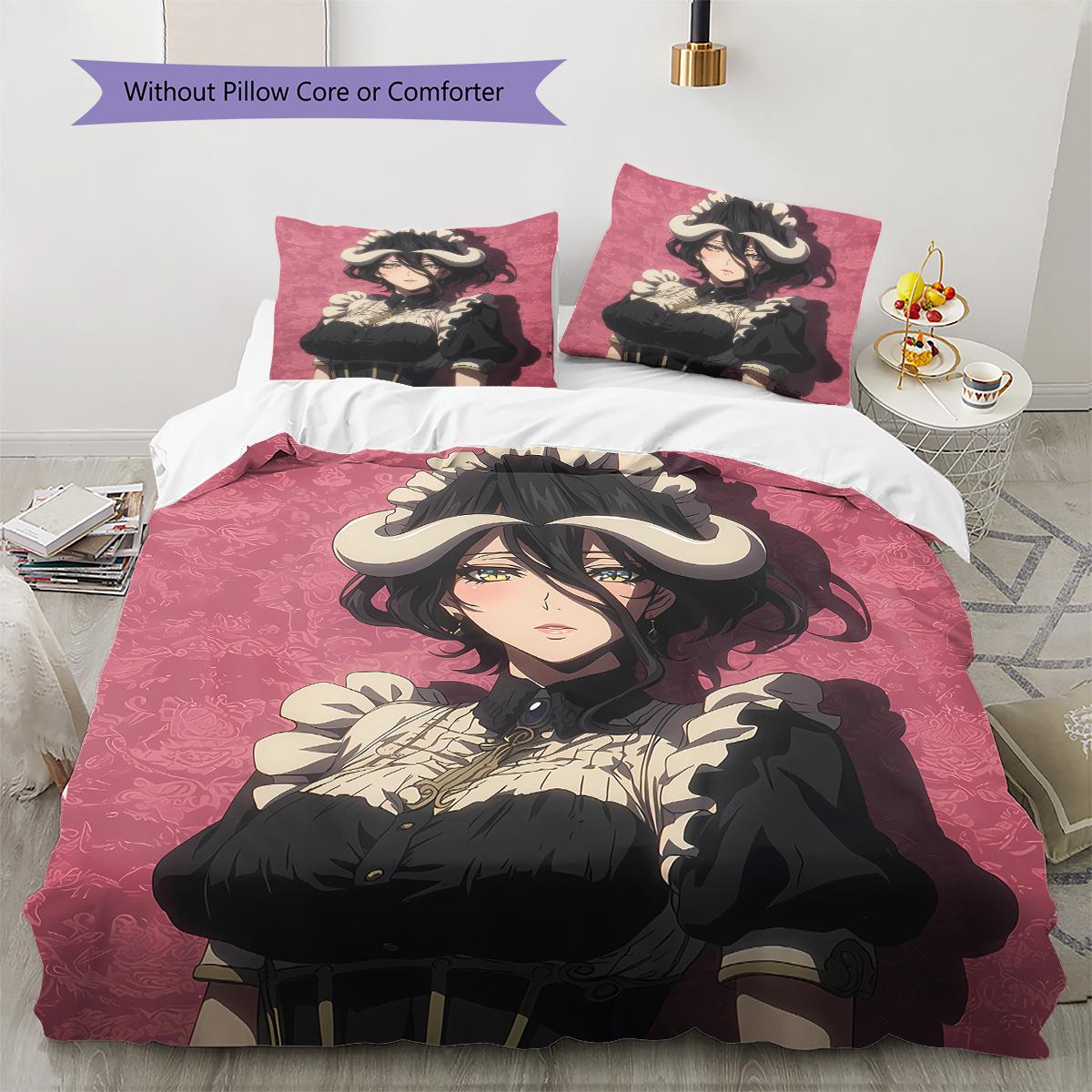 

OVERLORD Pattern Bedding,Quilt Set Quilt Cover Pillowcase Home Birthday Gift (1 * duvet cover + 2 * pillowcase, without core) 135x200cm
