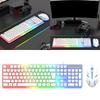 Kabelgebundenes Gaming-Tastatur- und Maus-Set LED-beleuchtete mechanische Tastatur 104 Tasten Maus Tastatur PC Gamer Zubehör