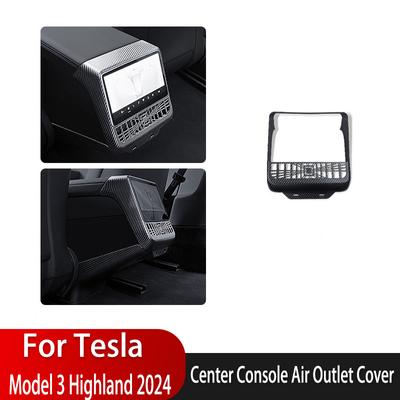 For Tesla Model 3 Highland 2024 Rear Center Console Air Outlet Cover Vent Outlet Dust Cover Car Styling Interior Accessories