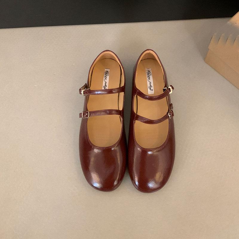 Fashion Fashion Buckle Strap Footwear Mary Janes Flats Shoes For Ladies Soft Round Toe Female Shallow Women Flats With Shoes