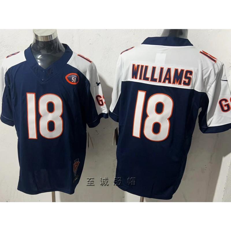 Chicago Bears Jersey de Fútbol Retro Vintage para Hombre Algodón Bordado Mezcla Ropa Deportiva para Aficionados