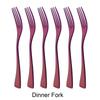Luxury 6Pcs Dinner Fork Tableware Dinnerware 18/10 Stainless Steel Silverware Gold Kitchen Party Home Flatware Cutlery Set