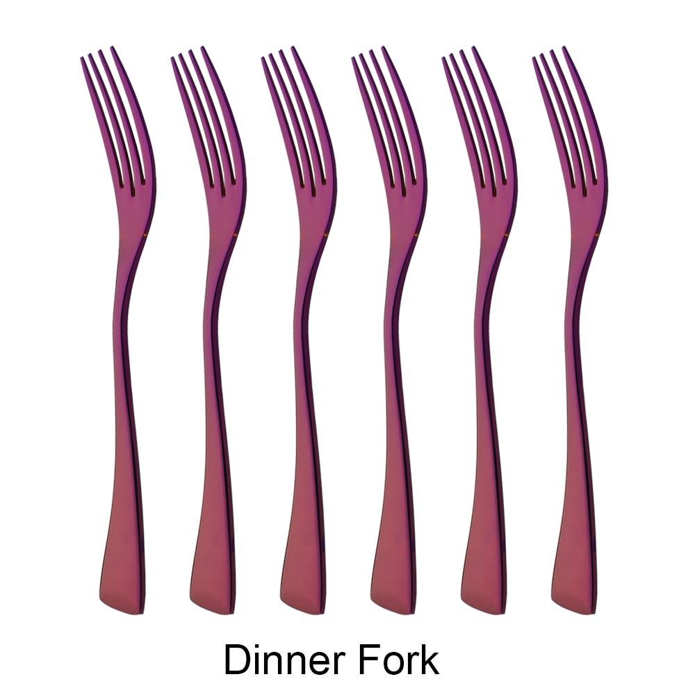 Luxury 6Pcs Dinner Fork Tableware Dinnerware 18/10 Stainless Steel Silverware Gold Kitchen Party Home Flatware Cutlery Set