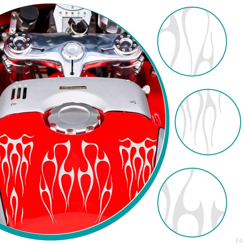 Motorcycle Tank Stickers Decor Stripe Decals Exterior Accessories Flame