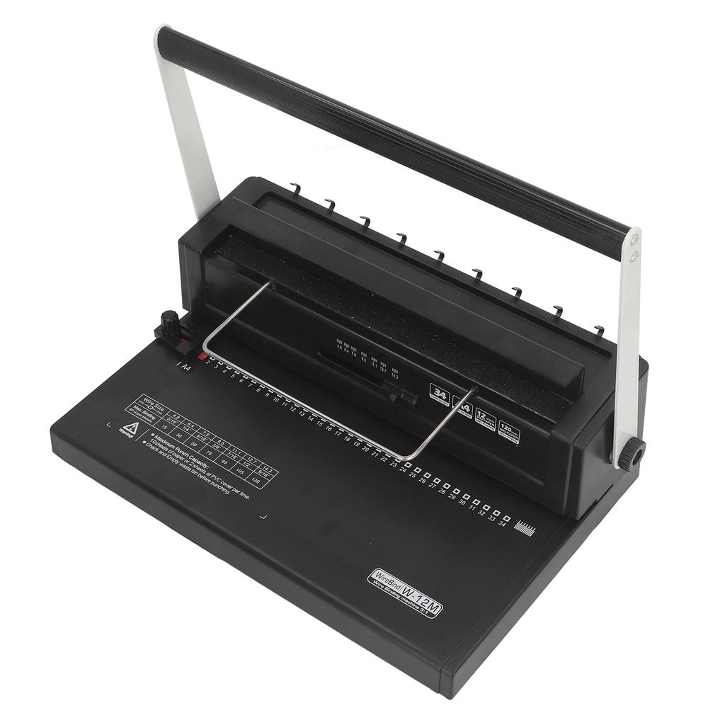 Mașină de legat Liant cu sârmă spiralată 34 găuri pătrate Perforare 12 coli 80 g Legare 120 coli pentru A