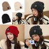 Knit Hat With Embroidered Letters For Winter Warmth And Windproof Protection