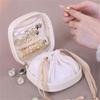 Portable Leather Jewelry Pouch With Drawstring Top Holds Earrings Necklaces Rings Storage Solution For Daily Carry
