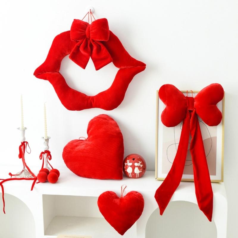 Valentine's Day Heart Decoration Soft Stuffed Heart Pendant For Wedding Proposals Engagement Anniversary Celebration