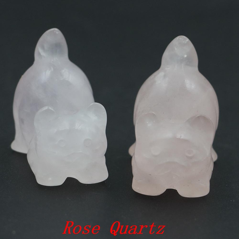 30mm Niedliche Katzenstatue Naturstein Kristall Handgeschnitzt Heilendes Tierfigur Reiki Edelstein Handwerk Heimdekoration Feiertagsgeschenk