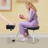 Adjustable Pedicure Foot Stool Iron PVC Foot Rest Chair 22LBS Load Soft Cotton Pad Non-Slip for Salon Spa Manicurist