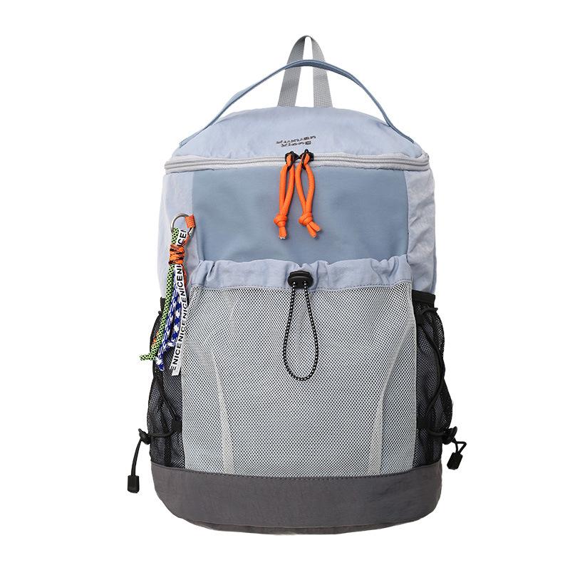 Trendy and Fashionable Light Travel Backpack New Outdoor Mountaineering Schoolbag Men's Contrasting Color Splicing Drawstring Backpack