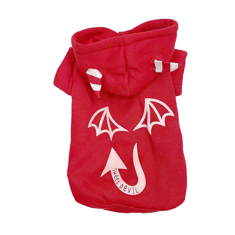 

Милая осенне-зимняя одежда и аксессуары для питомцев, толстовки с рожками, кошачьи костюмы на Хэллоуин и костюмы для собак XL красный