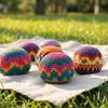 Hand Knitted Hacky Sacks Colorful Crochet Footbag Juggling Balls for Beginners Soft Stress Reliever