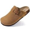 Zoccoli in Camoscio da Donna Pantofole Zoccoli in Sughero e Camoscio Pantofole Classiche da Uomo Mules da Esterno Pantofole Antiscivolo in Sughero con Supporto Plantare Femminile