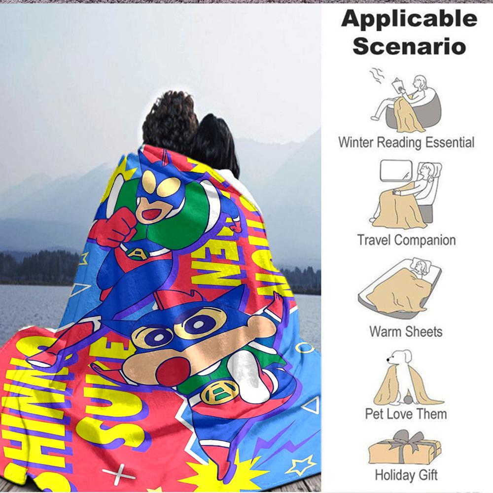 1pc Crayon Shin chan Blanket Soft All Season Throw with Vibrant Design, Perfect for Home, Travel, and Gifts, Ideal for Naps and Camping